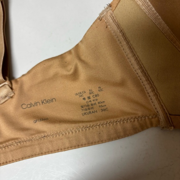 Calvin Klein perfectly fit wire free t-shirt bra 36C Beige - Picture 7 of 9